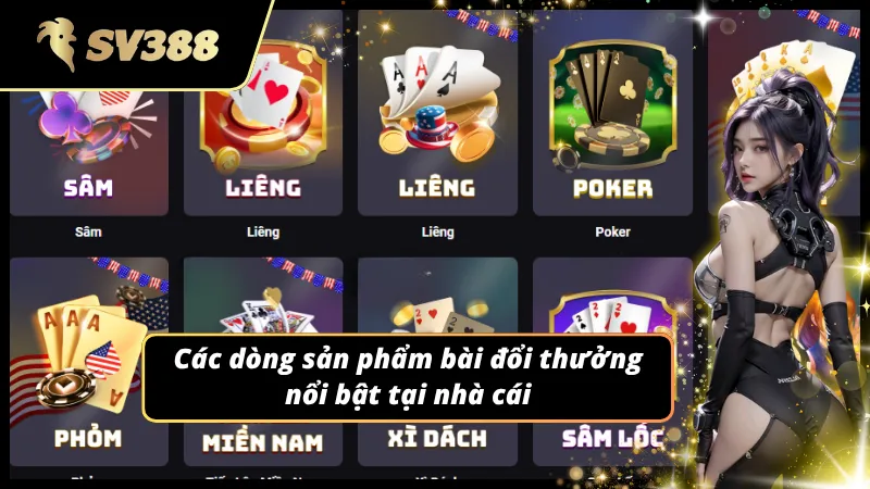 Nhiều bàn chơi hiển thị với luật và mức cược khác nhau