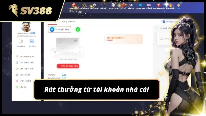 Người dùng nhập thông tin nhận tiền trước khi xác nhận lệnh