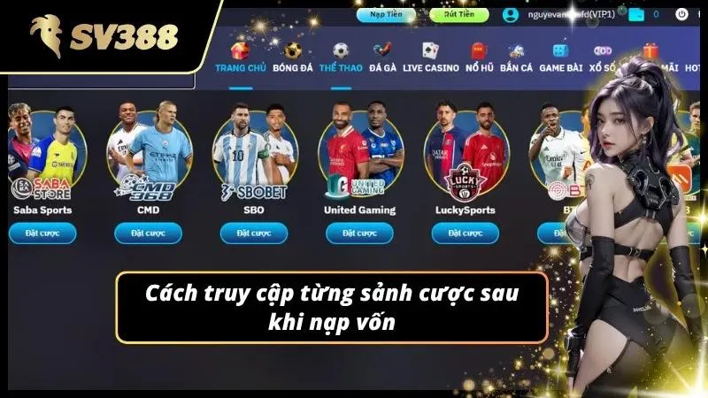 Danh mục trò chơi được phân chia rõ theo từng khu vực
